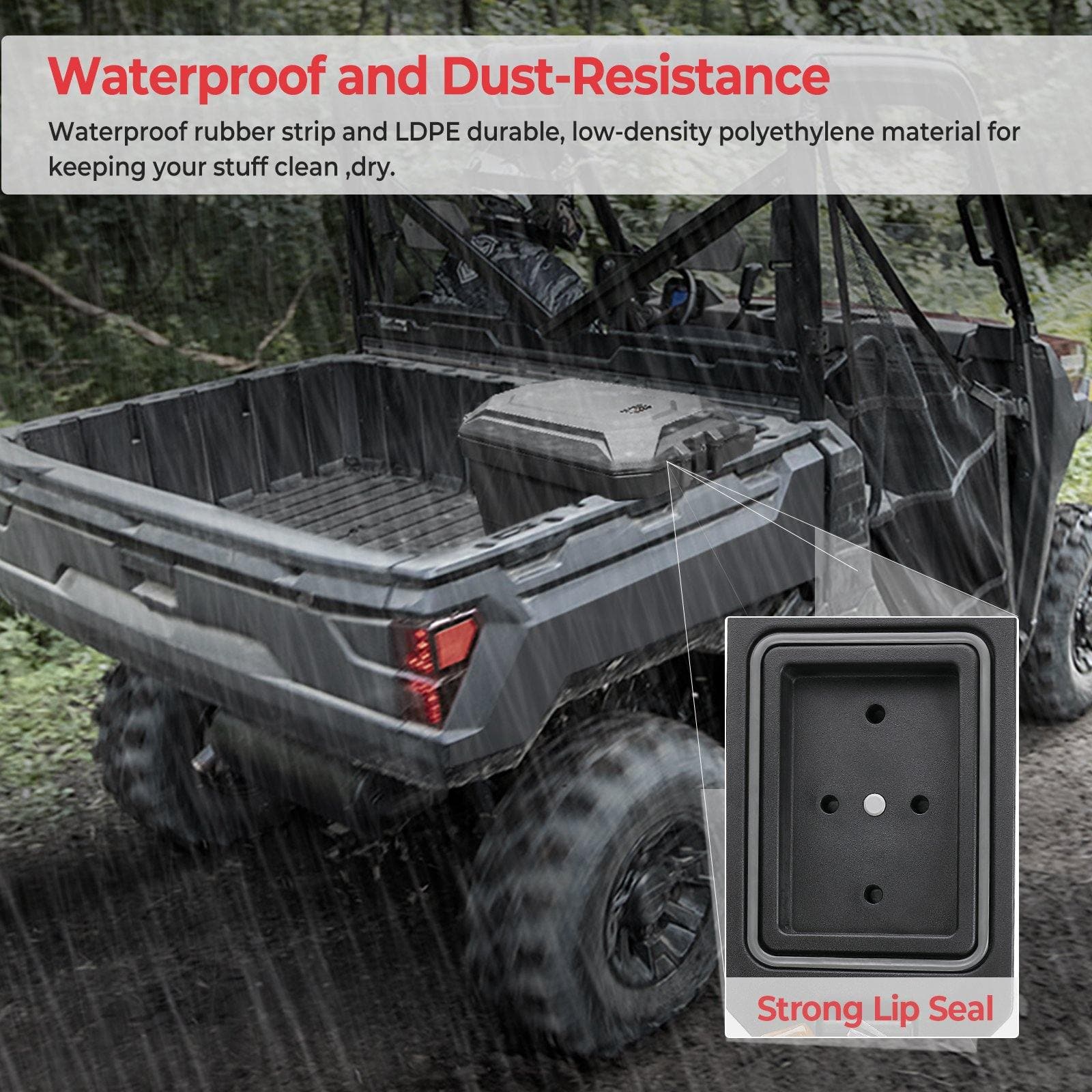 45L Waterproof Bed Cargo Box (Passenger Side) for Polaris Ranger - Image 3