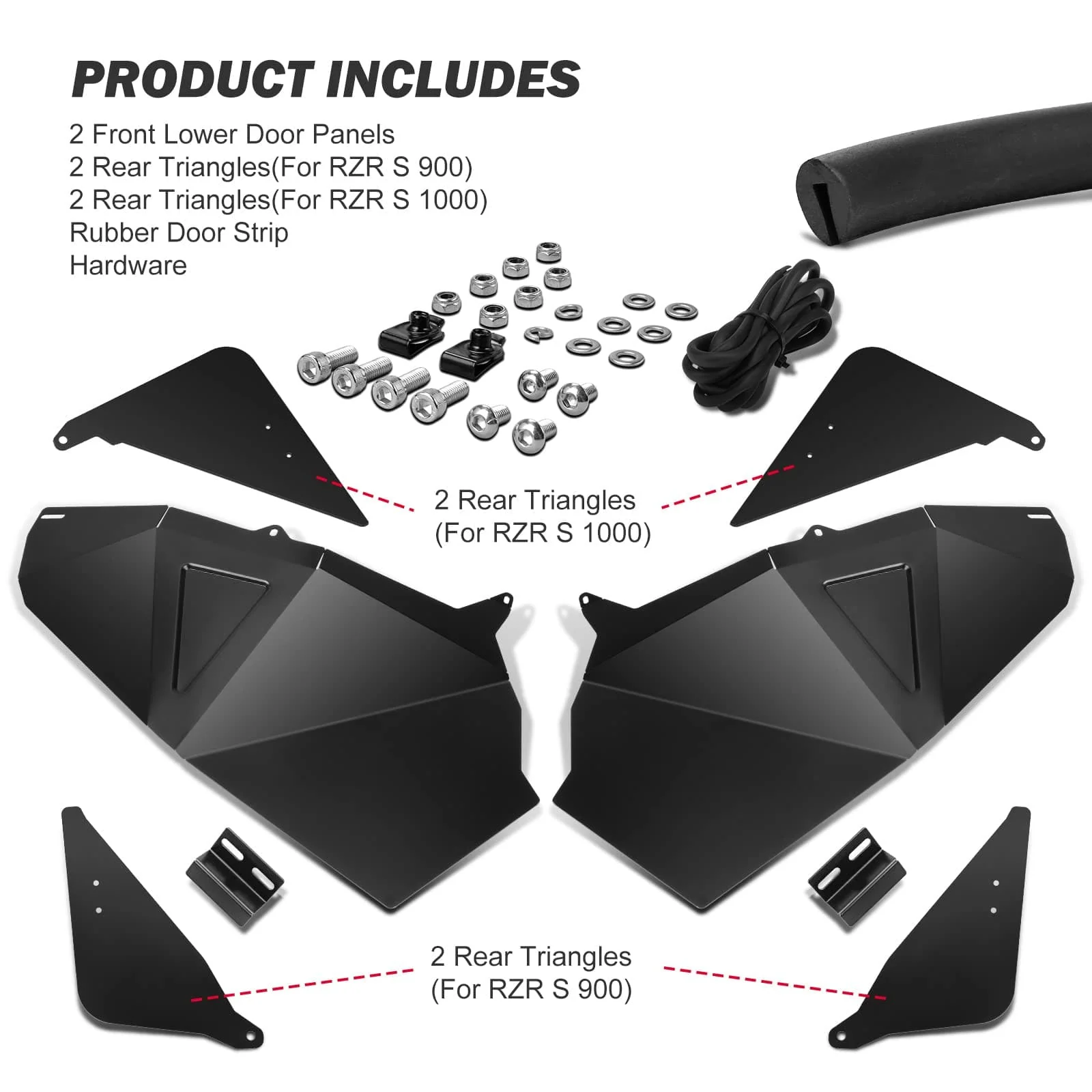 Lower Door Panel Inserts for Polaris RZR S 900/S 1000/XP 1000/XP Turbo - Image 5