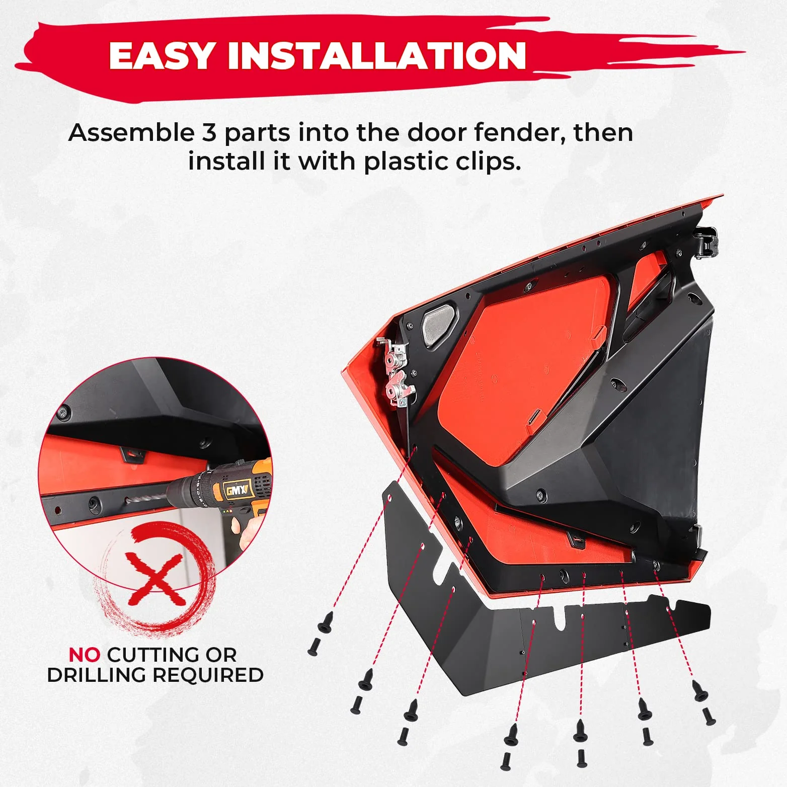 Lower Door Panels Insert Kit for Polaris RZR PRO XP 2020-2024 - Image 5