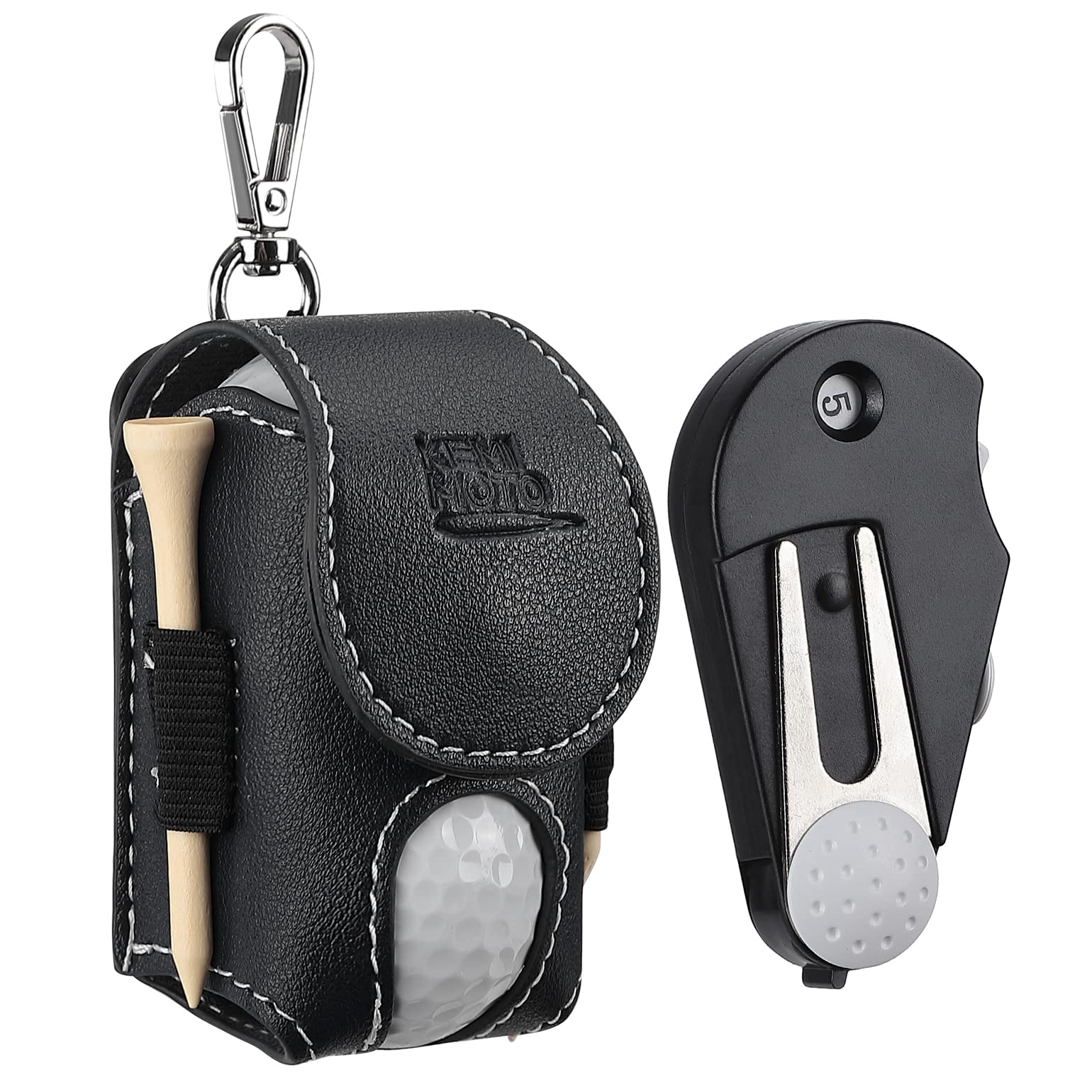 Portable Golf Ball Waist Bag with Foldable Divot Repair Tool - Image 11