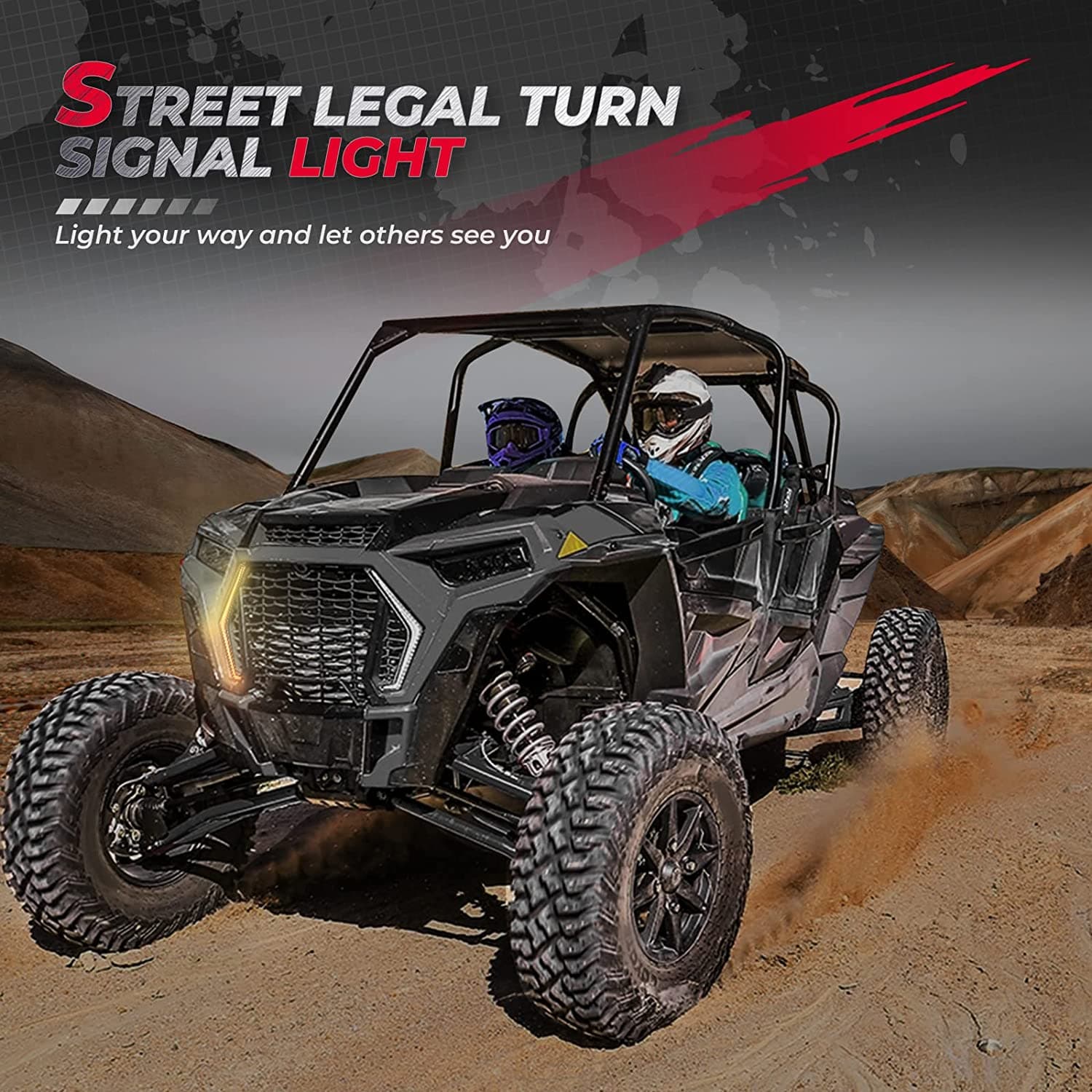 RGB Turn Signal Lights Fit Polaris RZR XP 1000 Turbo (2019-2023) - Image 3