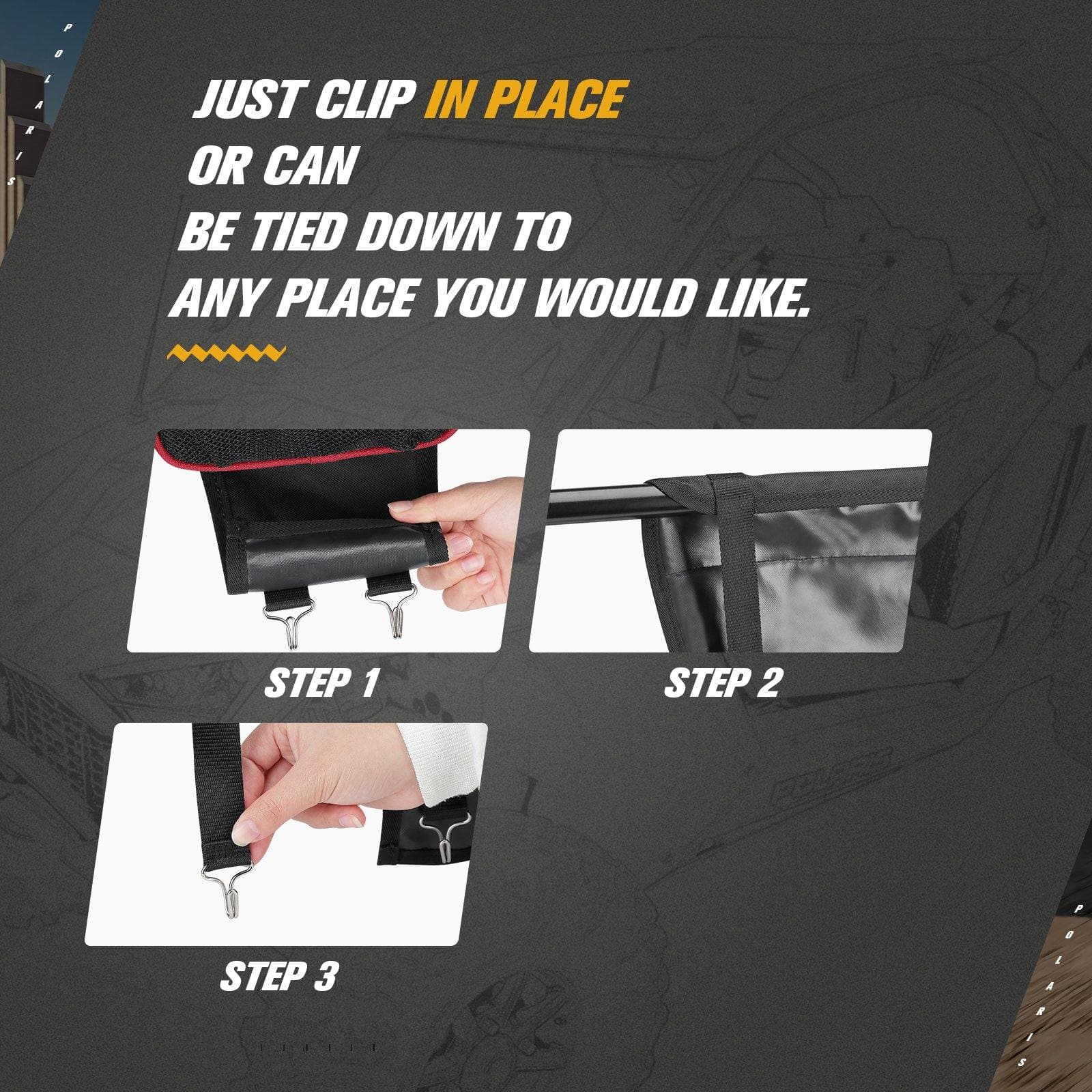 UTV Cab Pack Center Seat Storage Bag for Polaris RZR 900 570 800 XP 1000 - Image 6