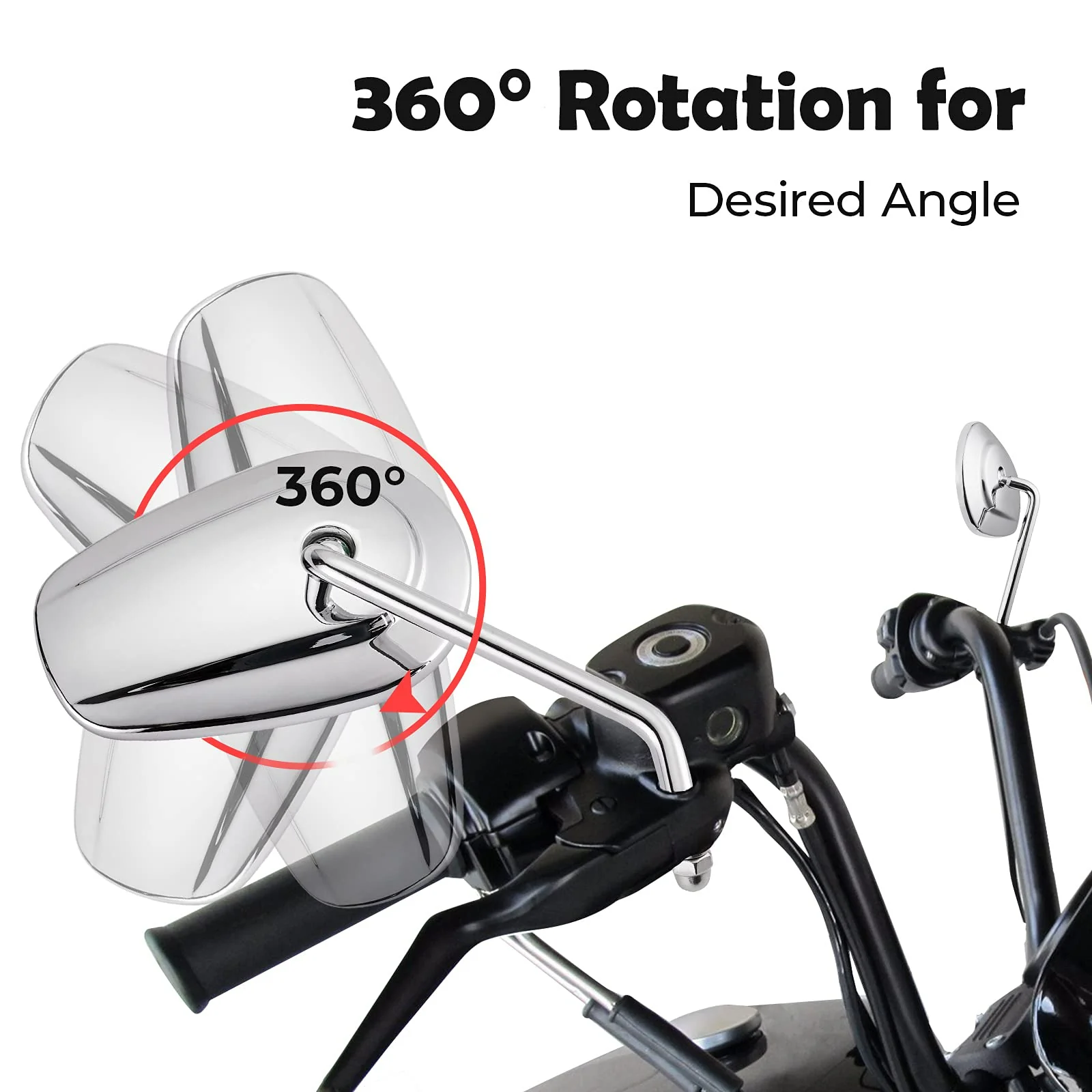 Side Rear View Mirrors with M8 Thread for Harley - Image 6