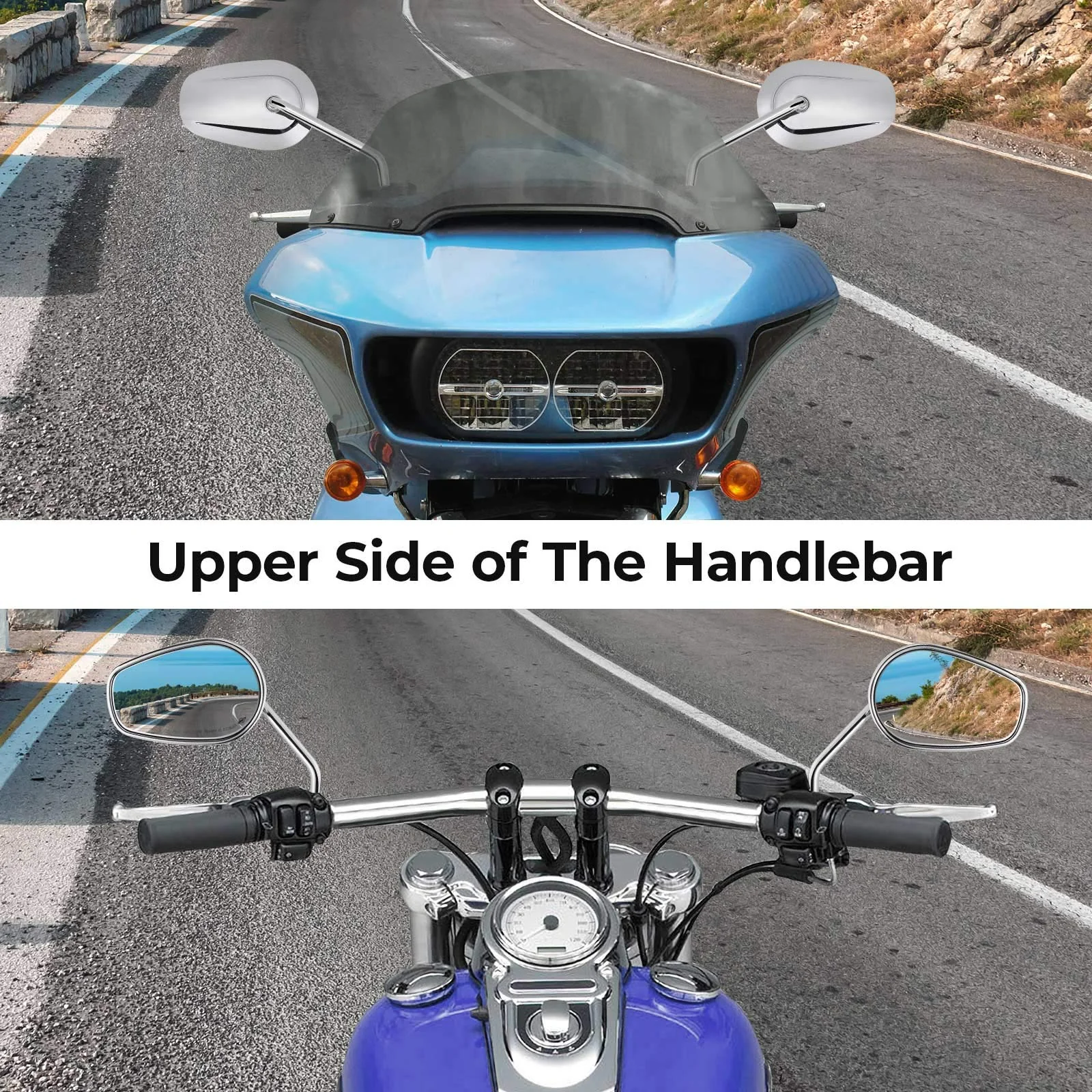 Side Rear View Mirrors with M8 Thread for Harley - Image 7