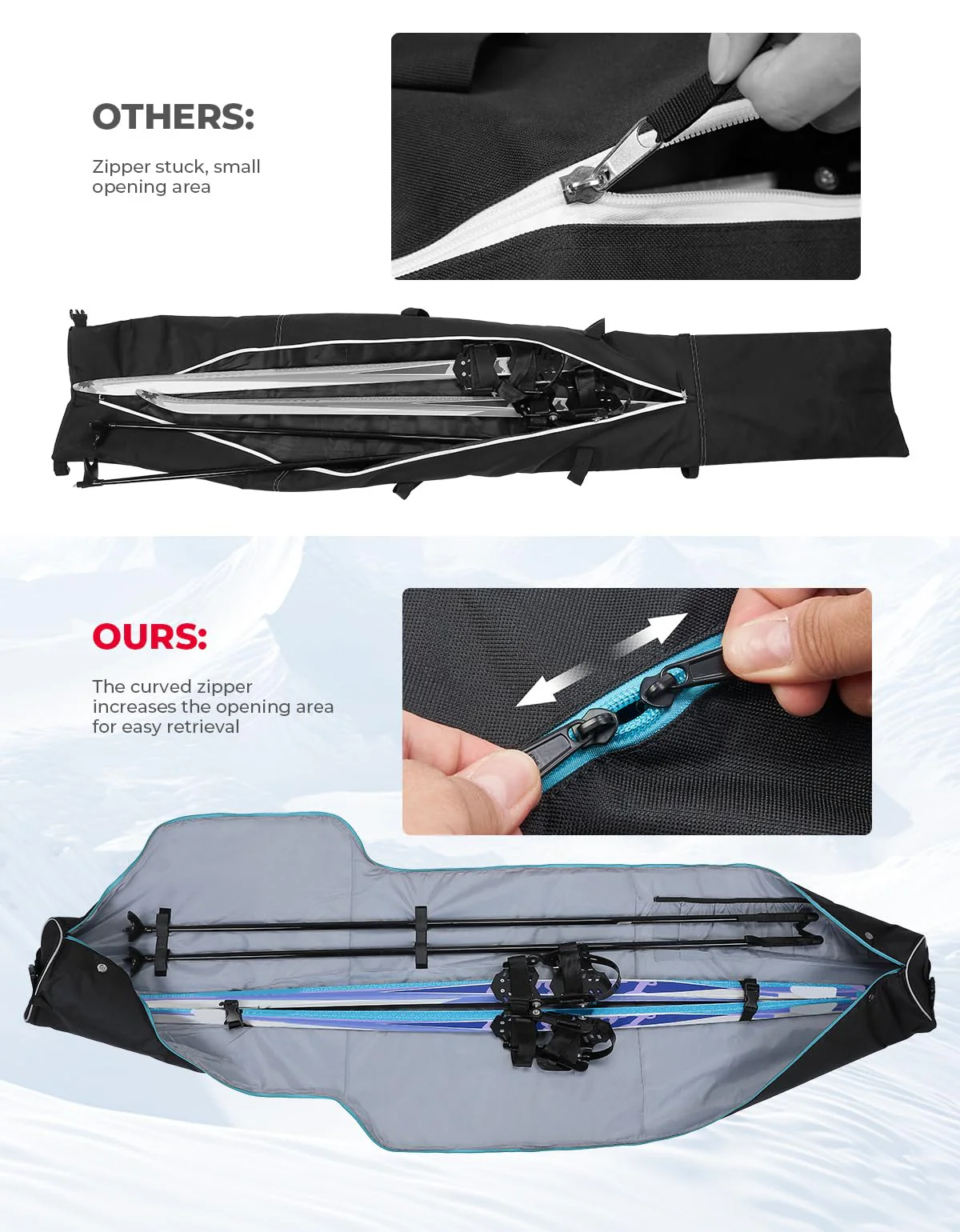 Snowboard Bag, 360° Fully Padded Ski Bag - Image 5