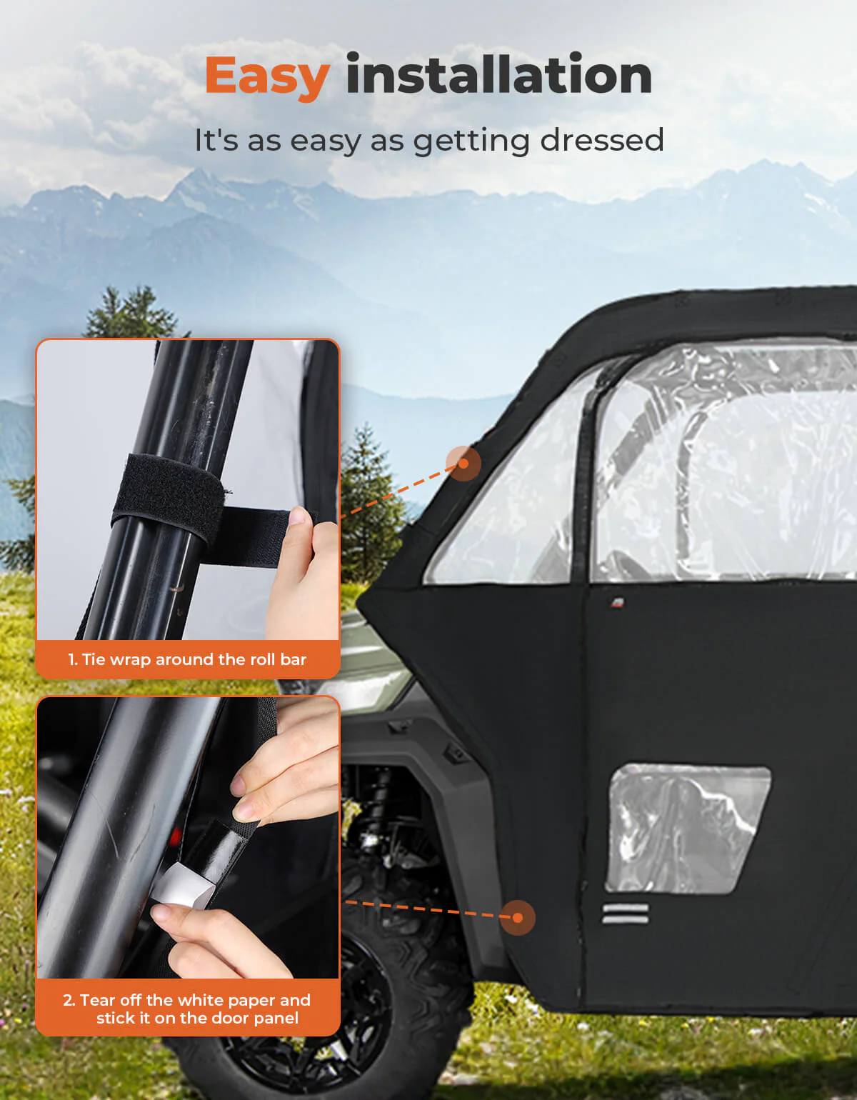 Soft Cab Enclosure Doors for Can-Am Defender Max HD10|9|8|7 - Image 4