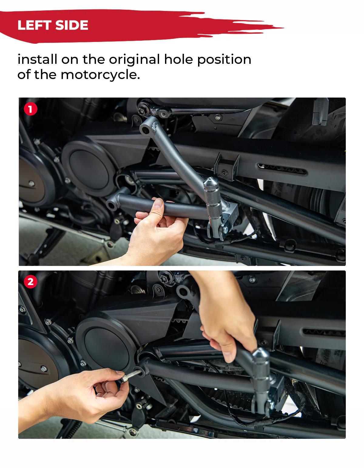 Passenger Footpeg Mount Kit Black for Sportster S 1250 - Image 5