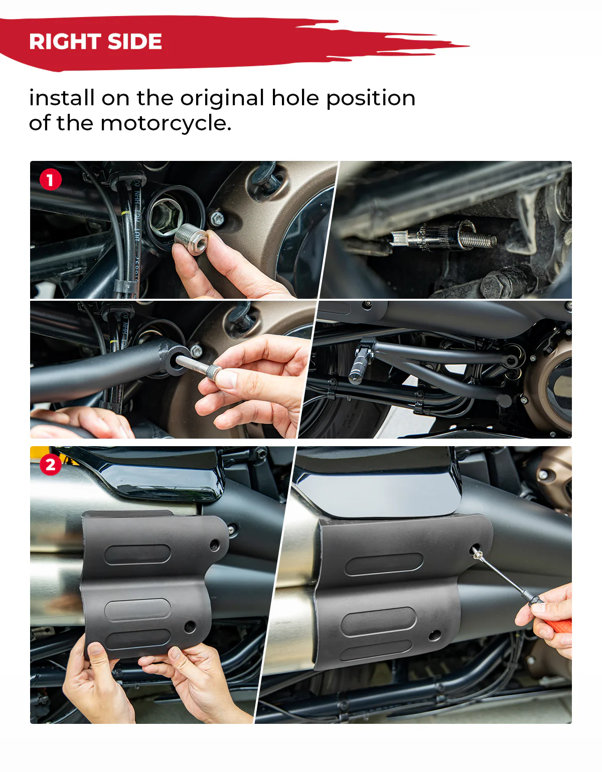 Passenger Footpeg Mount Kit Black for Sportster S 1250 - Image 6