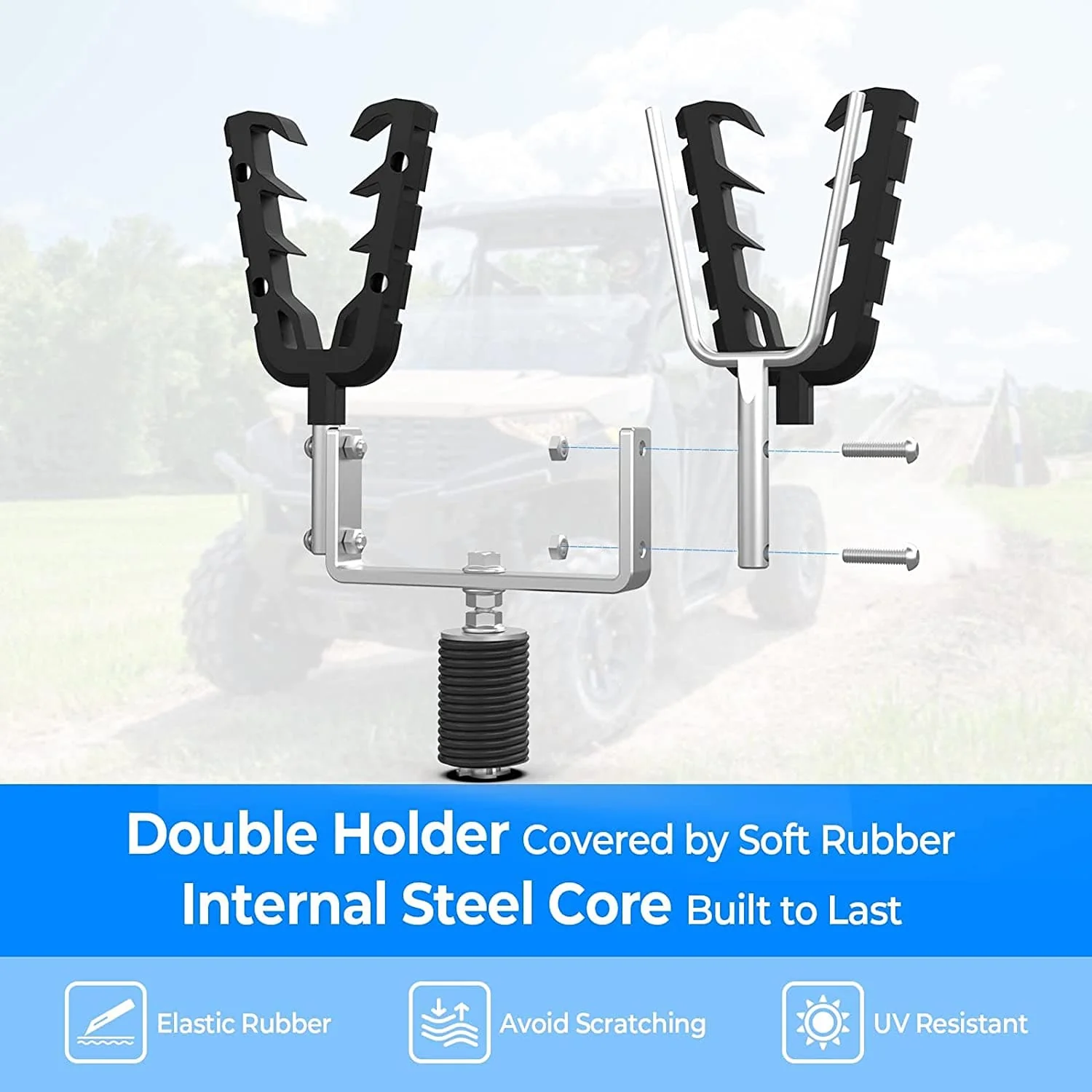 UTV Gun Mount, Tool Rack Fit Polaris Ranger & General - Image 3