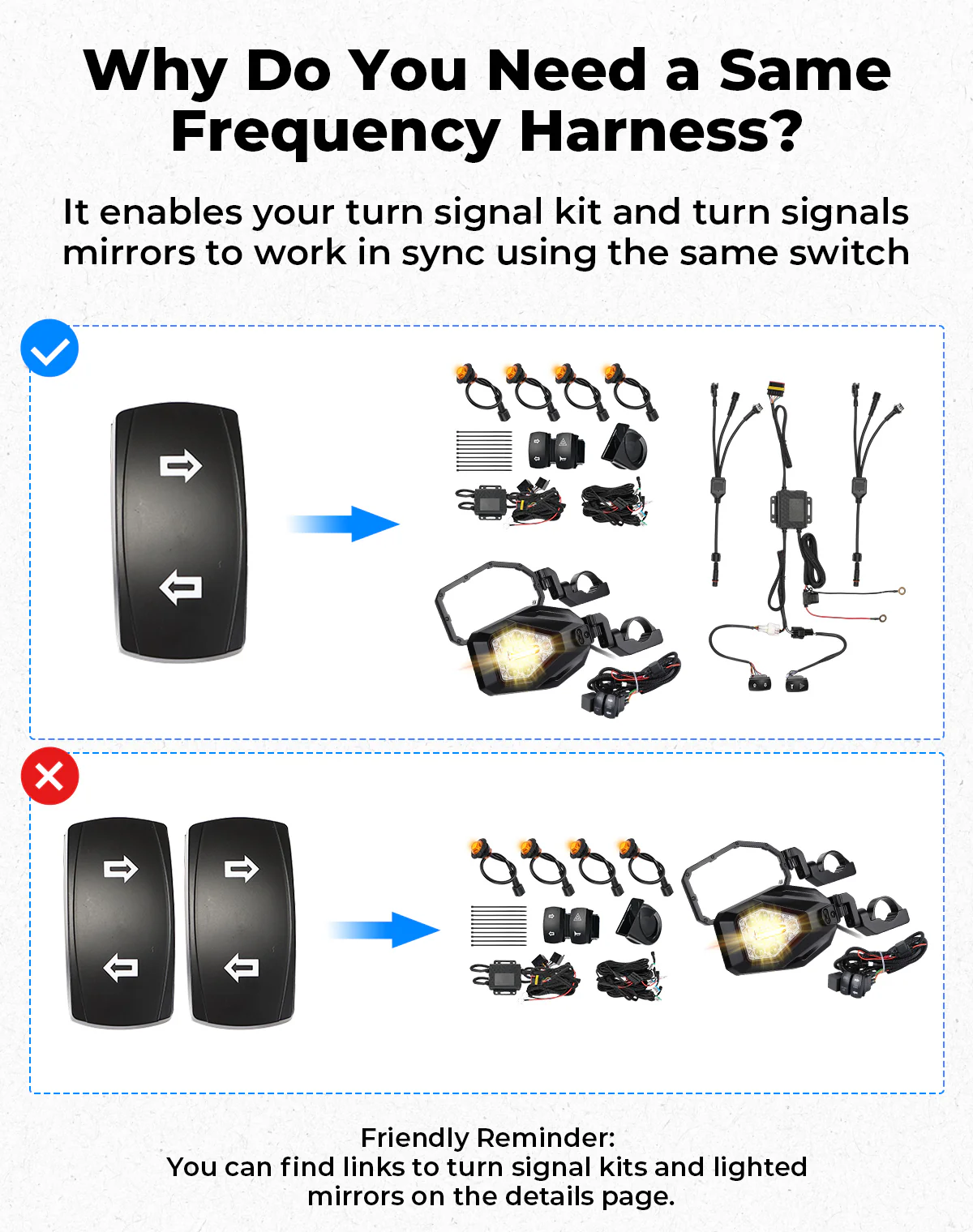 Turn Signal Harness: Synchronize KM Turn Signal Mirrors and Kits with One Switch - Image 3