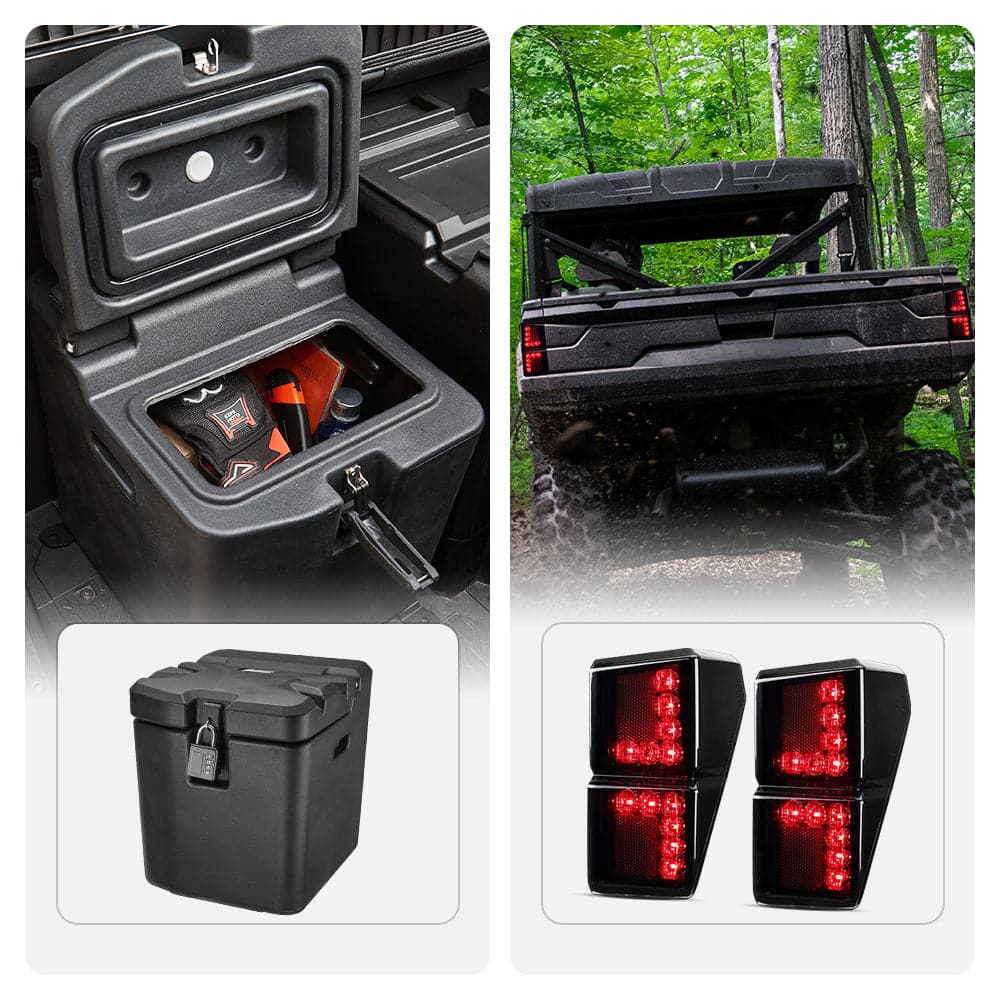Under Seat Storage Box & Tail Light for Polaris Ranger - Image 11
