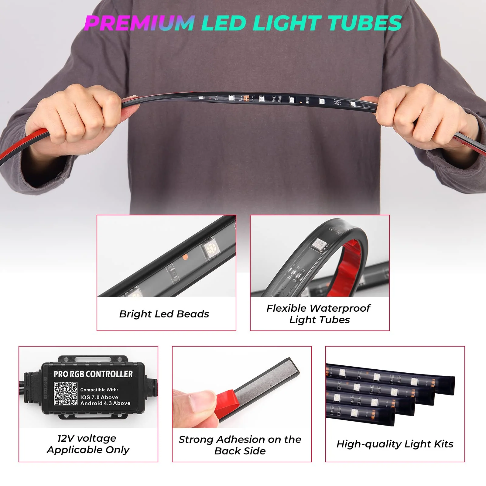 Golf Cart Million Colors Underglow LED Light Kit 12V 12PCS - Image 5