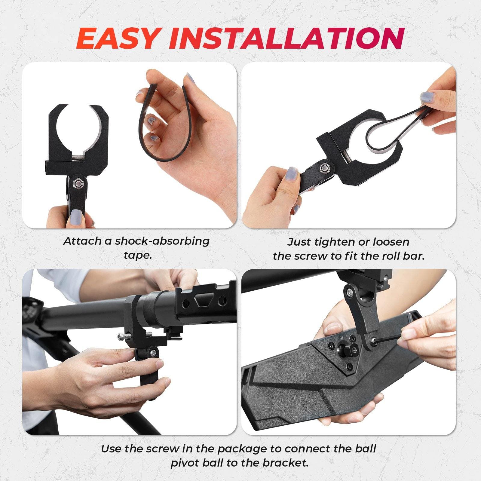 1.5-2" Rear view Mirror for Polaris RZR/Pioneer/Talon/ X3/ CFMOTO/Kawasaki - Image 7