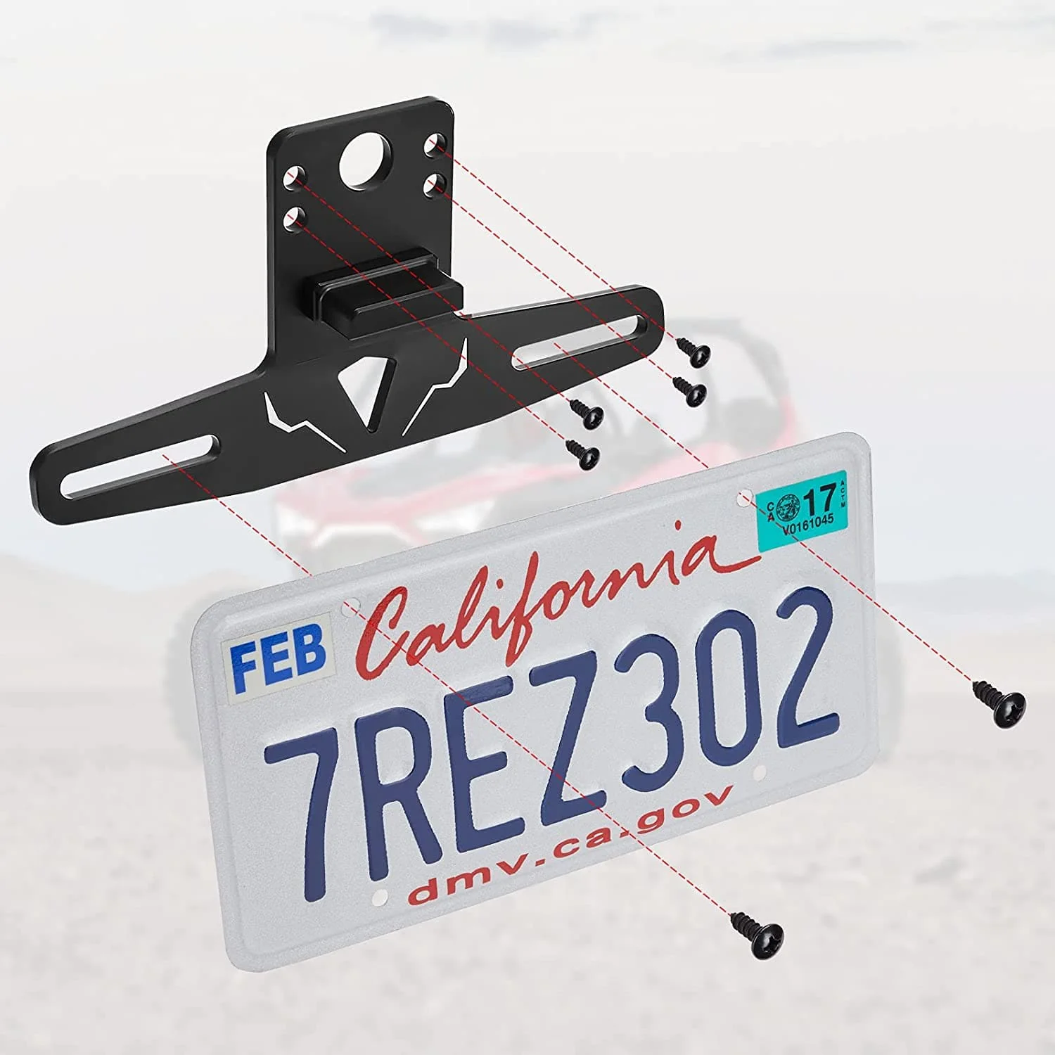 Universal 12V Lighted License Plate Holder for Can Am X3 / Polaris RZR - Image 3