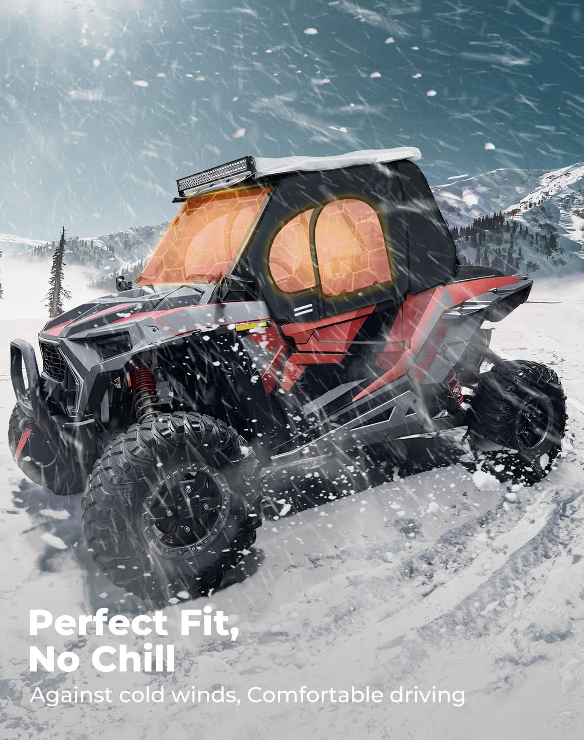 Upper Doors with Steel Frame for Polaris RZR XP 1000 / XP Turbo 2016-2023 - Image 6