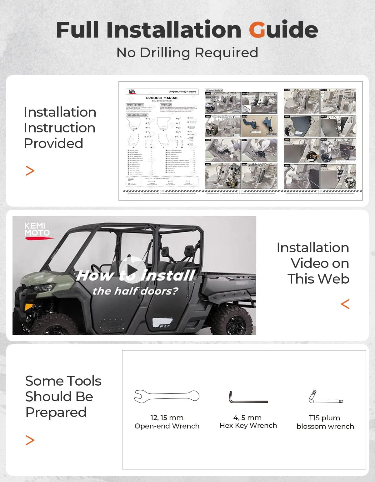 UTV Aluminum Half Doors for Can-Am Defender MAX - Image 5