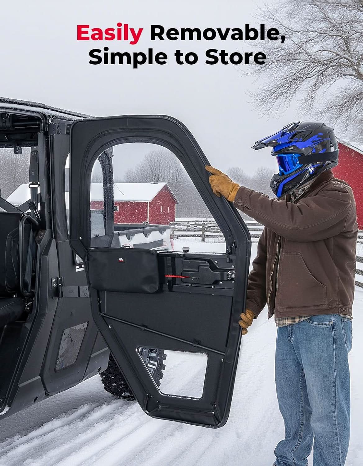 UTV Doors With Steel Frame for Polaris Ranger CREW XP 1000 2019-2026 - Image 7