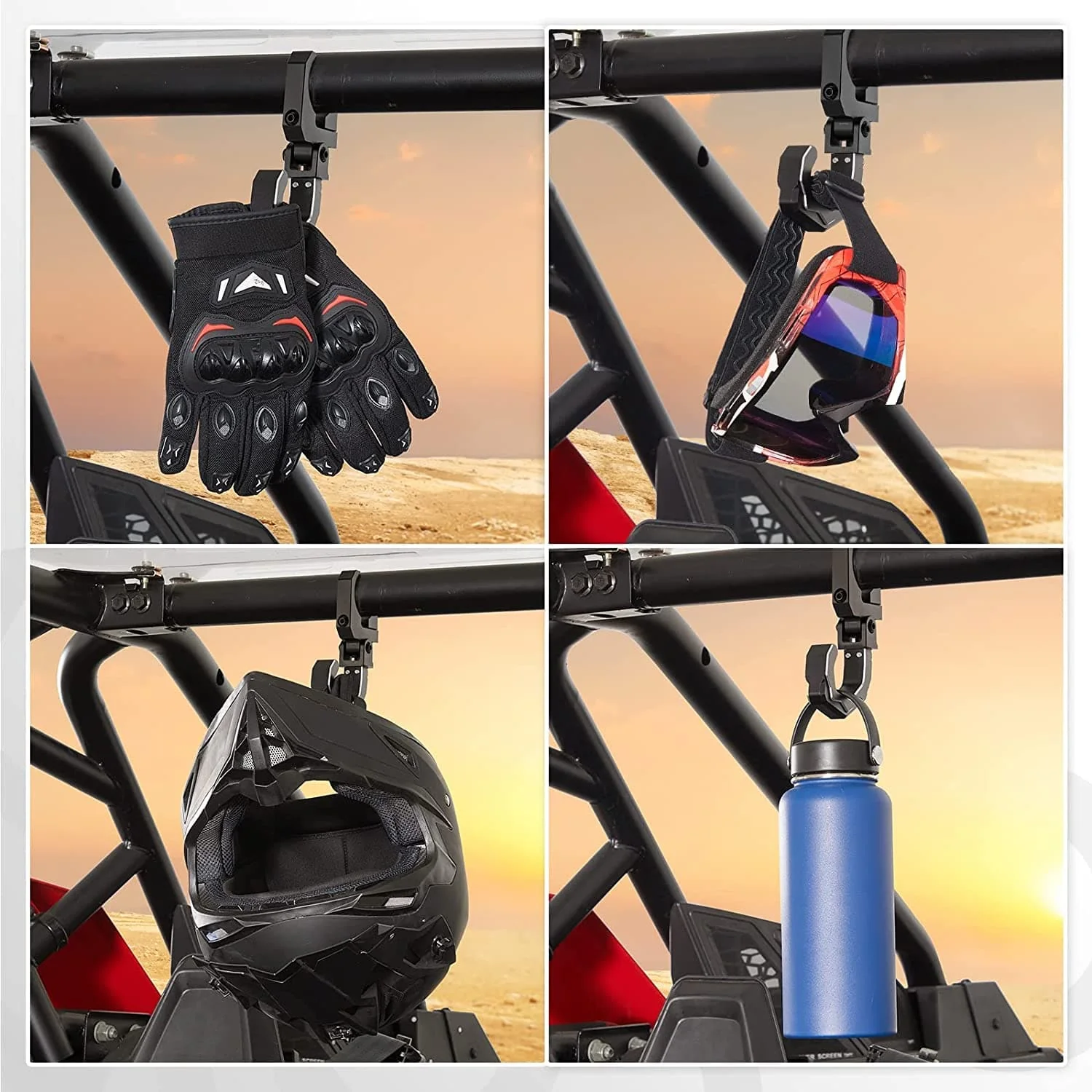 UTV Roll Cage Helmet Hook fit 1.6"-2" Roll Bar for Polaris, Can-Am, Kawasaki - Image 3