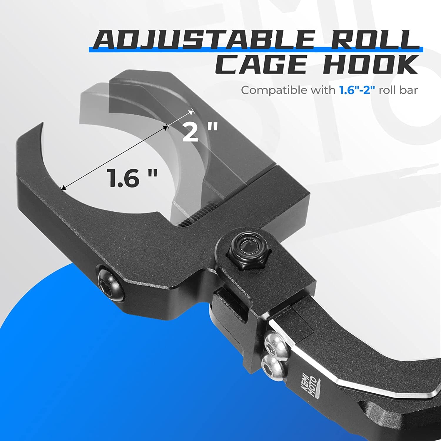UTV Roll Cage Helmet Hook fit 1.6"-2" Roll Bar for Polaris, Can-Am, Kawasaki - Image 4