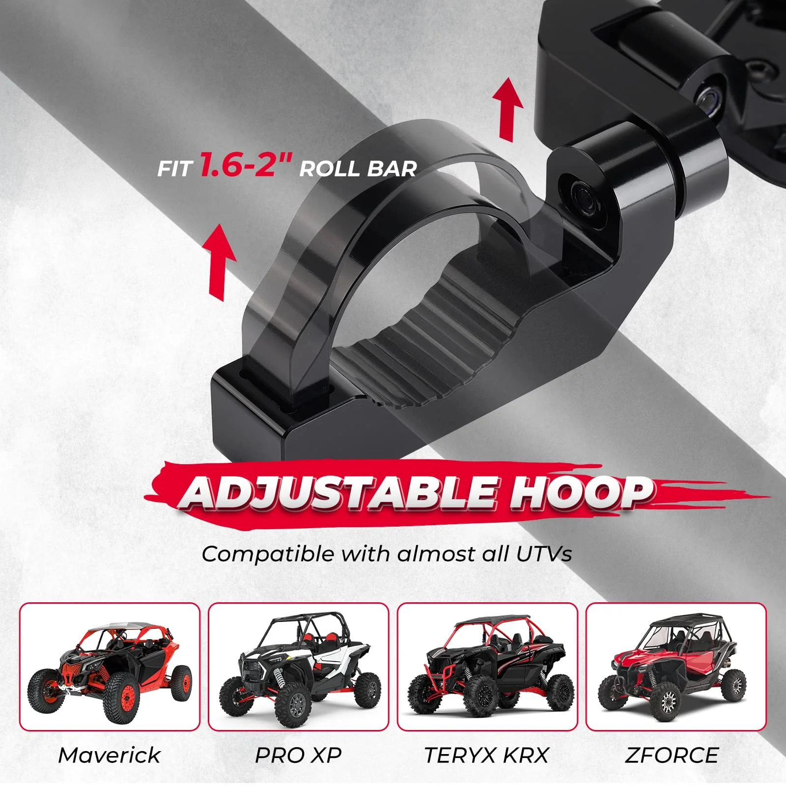 CNC Aluminum UTV Side Mirrors for 1.6"-2" Roll Bar - Image 7