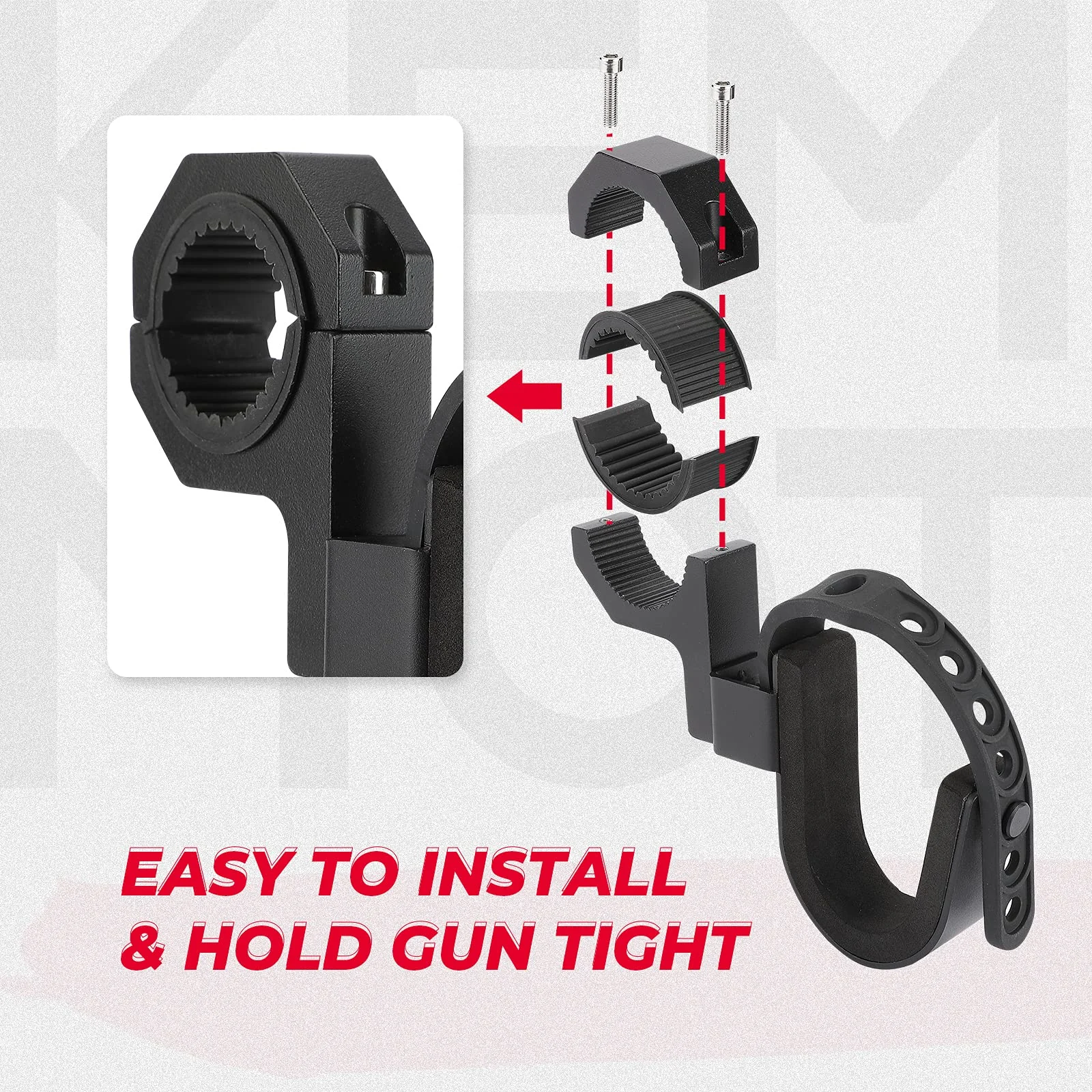 UTV Shotgun Holder Fit 1.75” 2” Roll Bars Ski Rack Bow Rack (2 pieces) - Image 5