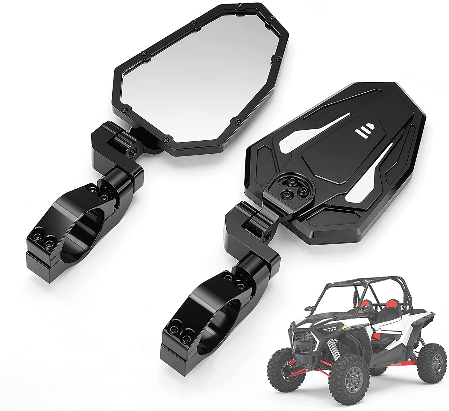 UTV Rear View Side Mirrors for Can Am Maverick X3/ RZR w/ 1.75"-2" roll bar (1 pair) - Image 10