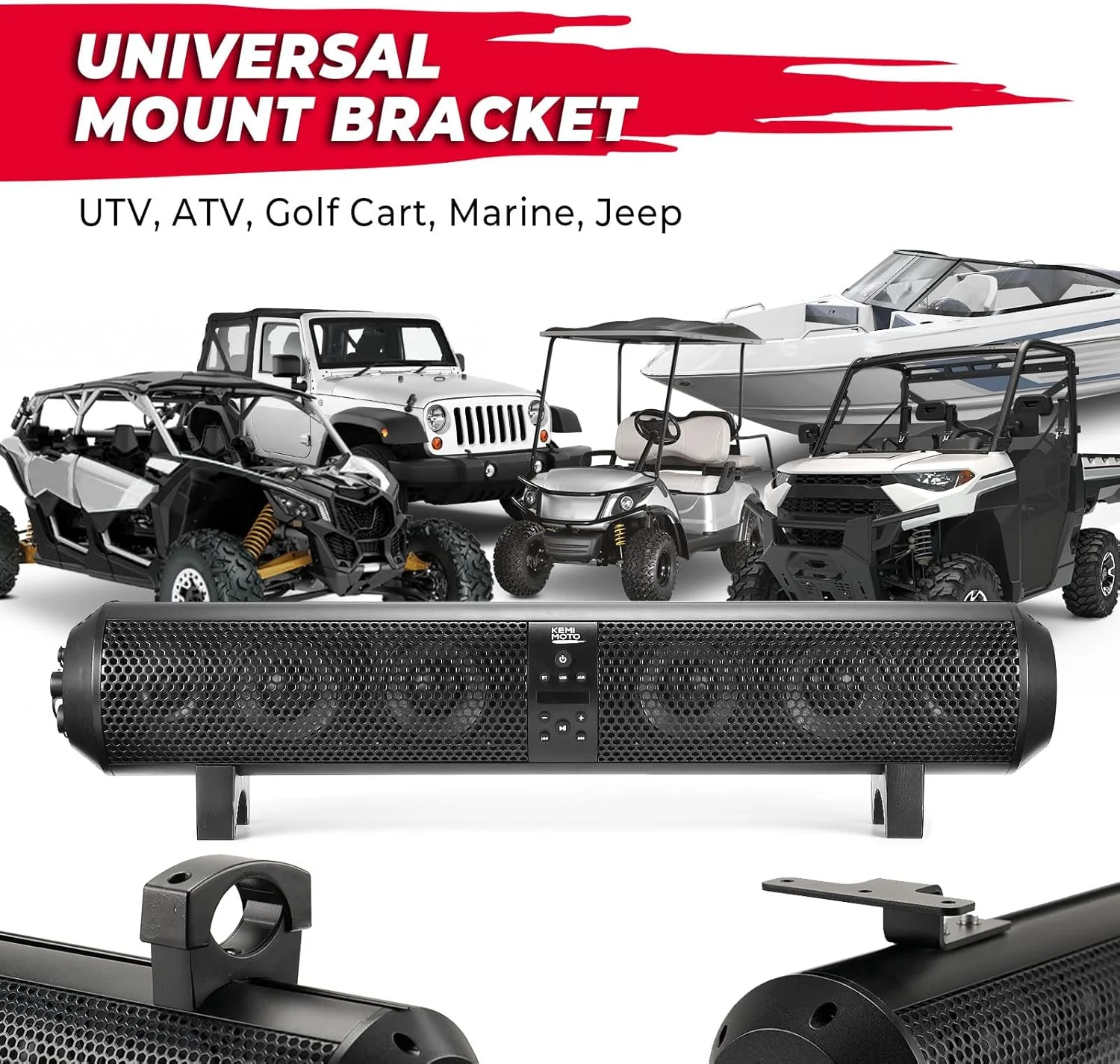 SxS UTV Sound Bar System Bluetooth Speaker 500W 28" Outdoor Marine Soundbars - Image 3