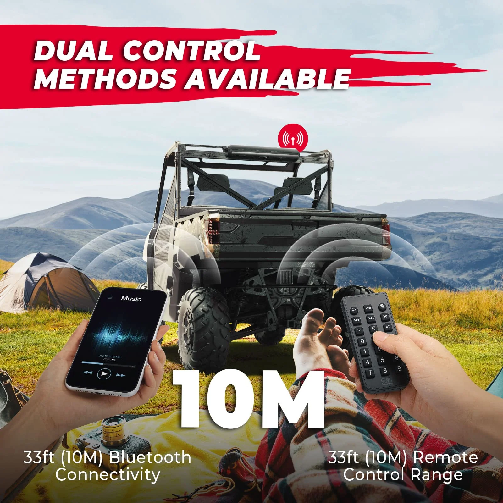 SxS UTV Sound Bar System Bluetooth Speaker 500W 28" Outdoor Marine Soundbars - Image 4