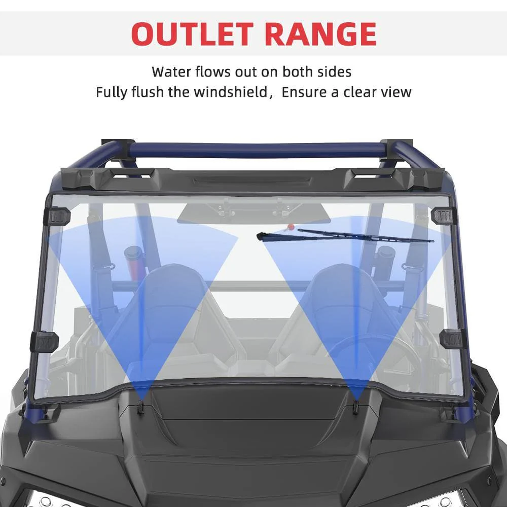 12V Electric Windshield Wiper Washer Kit for Polaris RZR, Ranger, Can-Am - Image 11