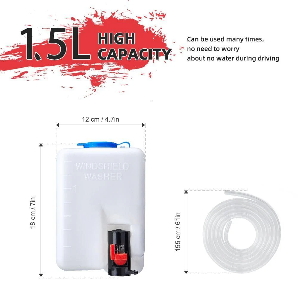 12V Electric Windshield Wiper Washer Kit for Polaris RZR, Ranger, Can-Am - Image 12